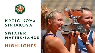 BKrejcikovaK Siniakova vs ISwiatekBMattekSands  Final Highlights I RolandGarros 2021 [upl. by Anaitsirc]