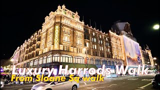 🇬🇧 London Sloane Sq christmas walk 2023 Luxury Harrods walking tour 4K [upl. by Styles268]