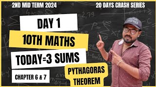 10th Maths Pythagoras theorem  Ch6 amp 7 Day 1 20 days crash series  2nd mid term 2024 [upl. by Tingey]