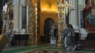 Orthodox Patriarch of Moscow serves Divine Liturgy of Presanctified Gifts [upl. by Atnohsal]