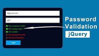 jQuery Password Validation  Password Strength Validate using jQuery [upl. by Borden982]