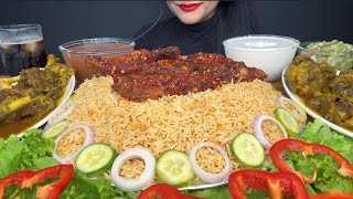 ASMR EATING MANDI RICEPERI PERI AL FAHAM MUTTON MANDI MAYOSALAD [upl. by Goeselt]