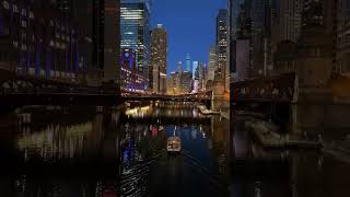 The magic of Chicago ❤️💙 as dusk falls the city glows with unparalleled beauty ✨ [upl. by Spanjian]