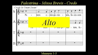 Palestrina  Missa Brevis  3Credo  Alto [upl. by Manwell]