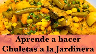 Chuletas a la Jardinera  Garden Pork Chops [upl. by Sudoeht]