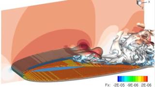 LargeEddy Simulation of a NACA airfoil using an Immersed Boundary method [upl. by Thier]