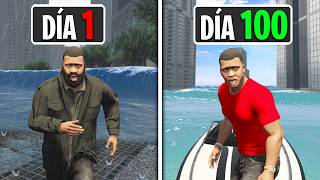 SOBREVIVÍ 100 DIAS a un TSUNAMI en GTA 5 [upl. by Romona444]