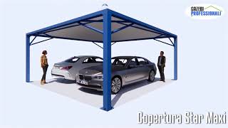 Video Copertura Star Maxi per carport auto  wwwgazebiprofessionalicom [upl. by Snapp]