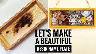 DIY RESIN ART NAME PLATE TUTORIAL [upl. by Anett]