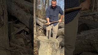 Splitting wedge vs hardwood splittingfirewood [upl. by Luana]