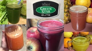 RAW VEGAN juicing with my juicer Tribest GreenStar Elite Juicerits a good habit to pickup [upl. by Jilly879]