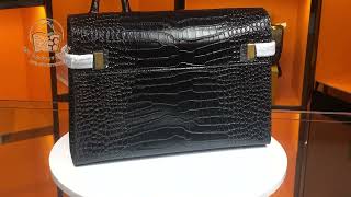 YSL Manhattan Shoulder Bag in Crocodile Embossed Shiny Leather [upl. by Darline189]