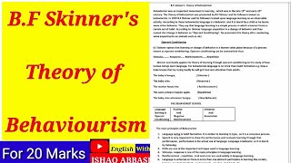 Behaviorism theory of BF Skinner [upl. by Caldera]