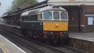 BR Green Class 33 D6515 at Basingstoke light engine [upl. by Naiditch]