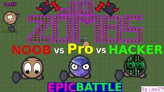 EPIC BATTLE NOOB vs PRO vs HACKER Zombsio by LeeZY  Zombsio Wave 1000 [upl. by Agretha]