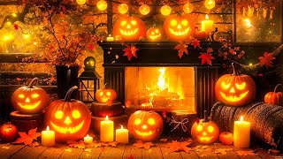 🎃 Halloween Fireplace with Instrumental Halloween Music Ambience 🔥Scary Halloween Background Music [upl. by Buchalter268]