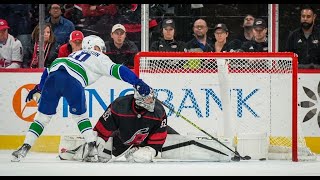 Elias Pettersson Forsberg Shootout Goal vs Hurricanes Jan 15 2023 ALL CALLS [upl. by Aicire885]