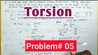 Problem on torsion 05  theory of torsion 07  Engineering Mechanics  Sumit Dwivedi [upl. by Judon435]