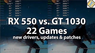 Radeon RX 550 vs GeForce GT 1030 Pentium G5400 in 22 Games New drivers amp updates Budget 2018 [upl. by Retsae274]