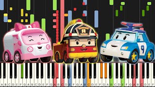 IMPOSSIBLE REMIX Robocar Poli OST Theme Song Piano Tutorial [upl. by Enyrb417]