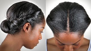 Protective Hairstyle QUICK and EASY Relaxed Hair Tutorial [upl. by Nairot945]