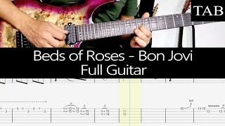 BED OF ROSES  Bon Jovi Richie Sambora FULL guitar cover  TAB [upl. by Nesaj]