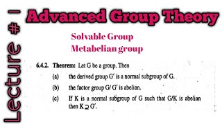 Solvable GroupMetabelian Group Commutator SubgroupDihedral group [upl. by Nairehs]