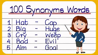 100 Synonyms Words In English  Synonyms Words  Synonyms Word  common synonyms words [upl. by Lytle]