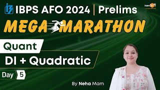 IBPS AFO 2023  Mega Marathon  IBPS AFO Quant Classes  DI  Quadratic  By Neha Mam [upl. by Rizas760]