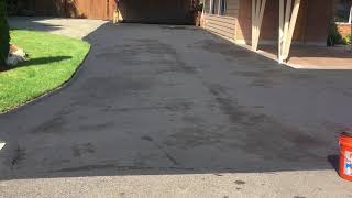 Sealcoating and Patch Asphalt at Home Filled All Cracks with Hot Rubber  RIDESMOOTH LLC [upl. by Sicnarf]