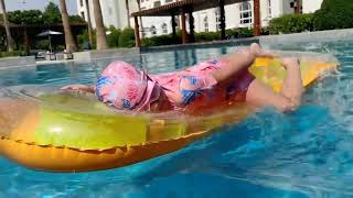 Enjoying the Float Airbed… pool swimmingpool havefun kids shortvideos [upl. by Eiramnerual]