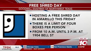 VIDEO Amarillo Goodwill to host free shred event this Friday [upl. by Dorcas]