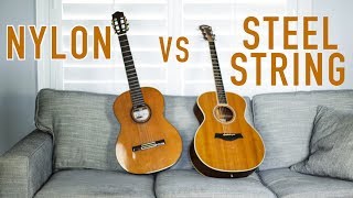 Steel String Vs Nylon String Guitar Sound Comparison [upl. by Grunenwald]