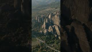 Majestic Meteora Monasteries Επιβλητικα Μετεωρα djimini3pro drone travel greece rocks sky [upl. by Shepherd523]