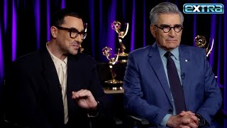 Emmys 2024 Hosts Eugene amp Dan Levy’s ADVICE for Winners’ Speeches [upl. by Euqinimod99]