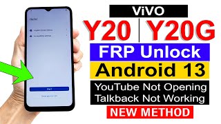 Vivo Y20Y20G  ANDROID 13 Google Account Remove  No Talkback  No Need Computer  LATEST UPDATE [upl. by Nalo]