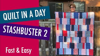 Fast and Easy Beginner Quilt  Quiltinaday Stash Buster Quilt 2  Free Pattern [upl. by Ytiak]