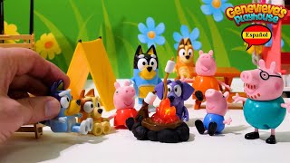 ¡Peppa Pig y Bluey se van de camping ¡Video educativo divertido para niños [upl. by Vieva]