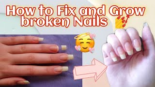 HOW TO SAVE BROKEN NAIL AND HOW TO GROW BROKEN NAIL  best nail growth and repair broken nails [upl. by Bevan]