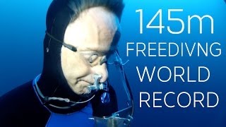 William Winram 145m Freediving World Record VWT [upl. by Noni]