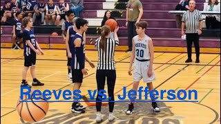 Reeves vs Jefferson Elementary School Basketball 2024 ￼ [upl. by Moonier]