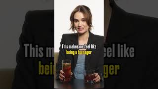 Lily James has a great time drinking cocktails [upl. by Adamis]