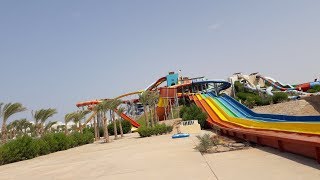 Makadi Bay Water World  Jaz Aquaviva all waterslides 2017 on 4K [upl. by Ahc622]