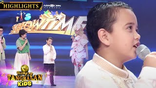 Kim tries to tell the story of the song quotToo Much Love Will Kill Youquot  Tawag Ng Tanghalan Kids [upl. by Arretnahs]