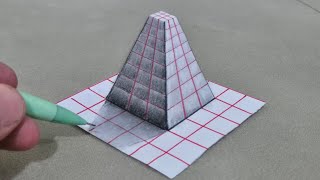 Drawing a pyramid  anamorphic illusion [upl. by Gaultiero394]