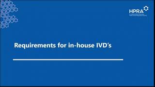 In Vitro Diagnostic Medical Devices Regulation – in house IVD’s [upl. by Chane]