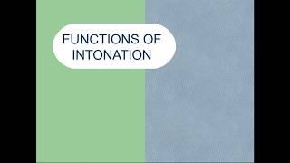 Functions of Intonation [upl. by Browne494]