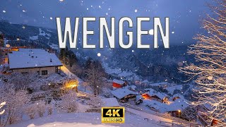 Wengen Switzerland 🇨🇭 A Fairytale Winter Wonderland  4K HDR [upl. by Yereffej829]