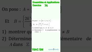 Exercice 76 Ensembles et Applications 1SM [upl. by Eahsed]