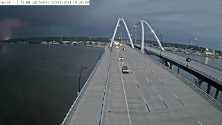 Iowa Devenport Tornado Captured By Traffic Cam QCTV34F On I74 Mississippi River Bridge FOIA [upl. by Abbye]